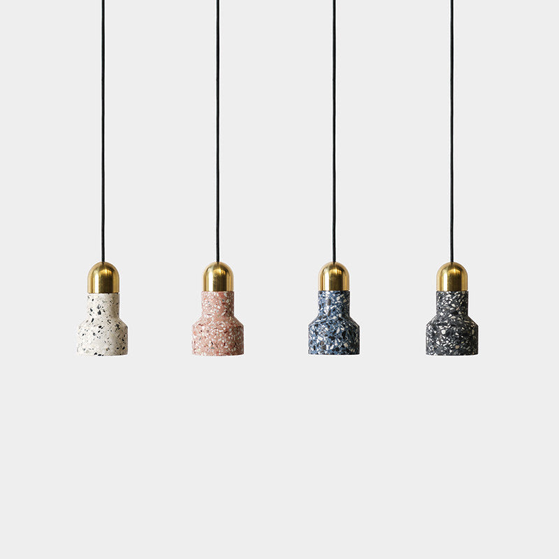 Flashlight Shaped Living Room Suspension Lighting Terrazzo 1-Light Nordic Style Pendant Ceiling Light Clearhalo 'Ceiling Lights' 'Modern Pendants' 'Modern' 'Pendant Lights' 'Pendants' Lighting' 2186653