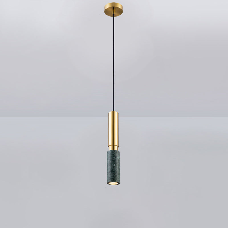 Marble Cylindrical Shade Suspension Light Simplicity Single Pendant Light Fixture Green A Clearhalo 'Ceiling Lights' 'Modern Pendants' 'Modern' 'Pendant Lights' 'Pendants' Lighting' 2186669