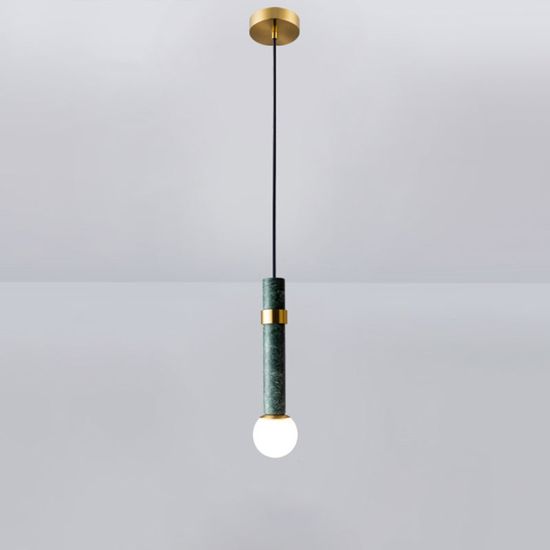 Marble Cylindrical Shade Suspension Light Simplicity Single Pendant Light Fixture Clearhalo 'Ceiling Lights' 'Modern Pendants' 'Modern' 'Pendant Lights' 'Pendants' Lighting' 2186673