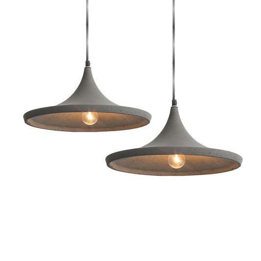 Conical Cement Suspension Lighting Nordic Style 1 Bulb Grey Pendant Ceiling Light Clearhalo 'Ceiling Lights' 'Lighting' 'Pendant Lights' 2186688_21e0457f-25c3-4f56-9058-018df0f993fb