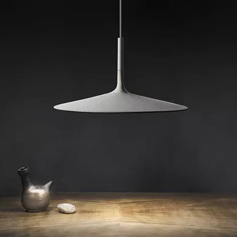 Flying Saucer Restaurant Ceiling Light Cement 1 Head Minimalistic LED Hanging Pendant Light Light Gray Clearhalo 'Ceiling Lights' 'Lighting' 'Pendant Lights' 2186691_b01f0945-6c4b-435b-966b-a3b4bea501dc