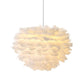 Feather Round Shaped Suspension Lighting Nordic Style Single-Bulb Pendant Ceiling Light in White Clearhalo 'Ceiling Lights' 'Modern Pendants' 'Modern' 'Pendant Lights' 'Pendants' Lighting' 2186697