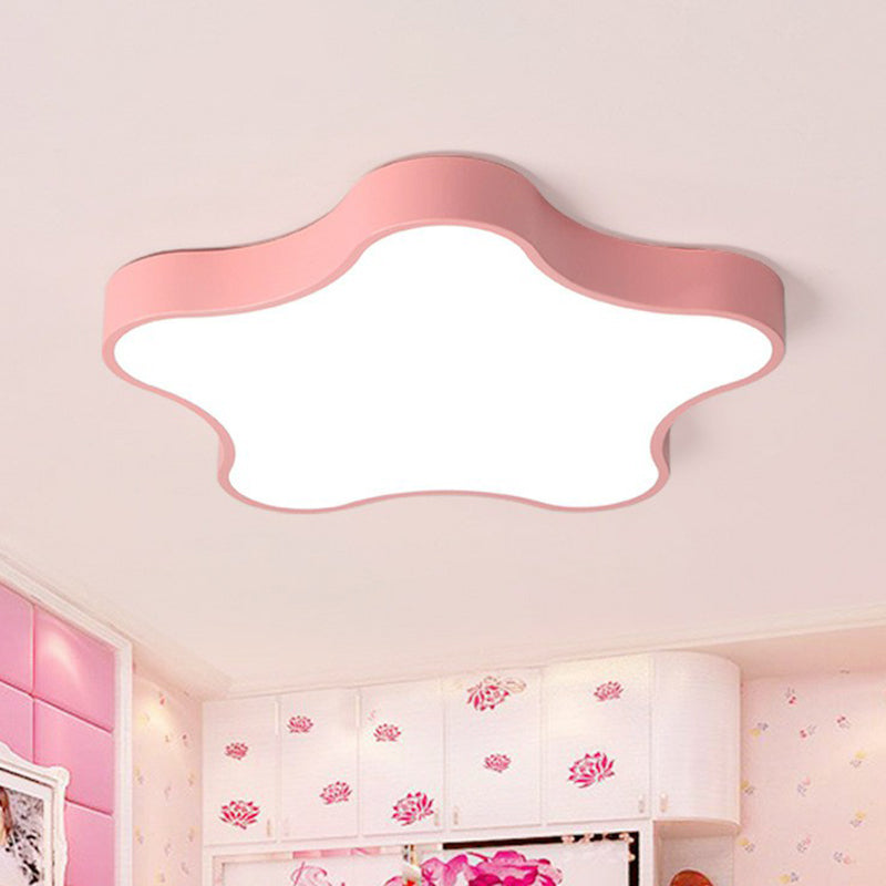 Star Shaped Bedroom LED Flush Mount Metallic Minimalist Flushmount Ceiling Lighting Pink Clearhalo 'Ceiling Lights' 'Close To Ceiling Lights' 'Close to ceiling' 'Flush mount' Lighting' 2186841