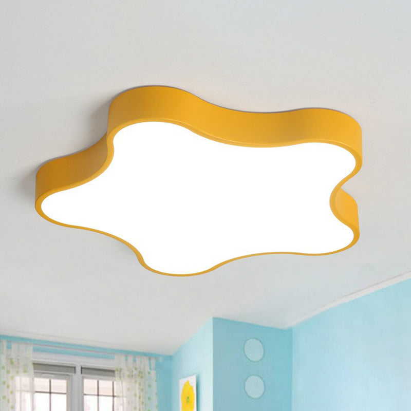 Star Shaped Bedroom LED Flush Mount Metallic Minimalist Flushmount Ceiling Lighting Orange Clearhalo 'Ceiling Lights' 'Close To Ceiling Lights' 'Close to ceiling' 'Flush mount' Lighting' 2186847