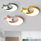 Crescent and Star LED Flush Mount Lighting Nordic Style Acrylic Living Room Flush Mount Ceiling Light Clearhalo 'Ceiling Lights' 'Close To Ceiling Lights' 'Close to ceiling' 'Flush mount' Lighting' 2186857