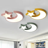 Crescent and Star LED Flush Mount Lighting Nordic Style Acrylic Living Room Flush Mount Ceiling Light Clearhalo 'Ceiling Lights' 'Close To Ceiling Lights' 'Close to ceiling' 'Flush mount' Lighting' 2186861