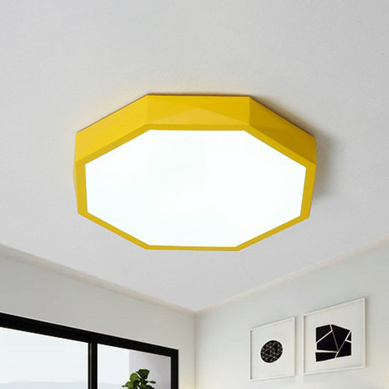 Octagon Shaped Bedroom Flush Mount Lighting Acrylic Simplistic LED ...