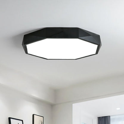 Minimalist Extra-Thin Octagonal LED Flush Mount Metallic Bedroom Flushmount Ceiling Light Black Clearhalo 'Ceiling Lights' 'Close To Ceiling Lights' 'Close to ceiling' 'Flush mount' Lighting' 2186876