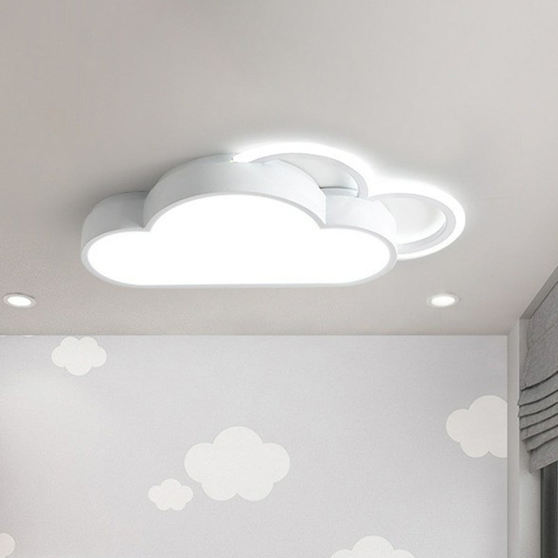 Simplistic Cloud Shaped Flush Mount Lighting Acrylic Bedroom LED Flush Mount Fixture White Clearhalo 'Ceiling Lights' 'Close To Ceiling Lights' 'Close to ceiling' 'Flush mount' Lighting' 2186929