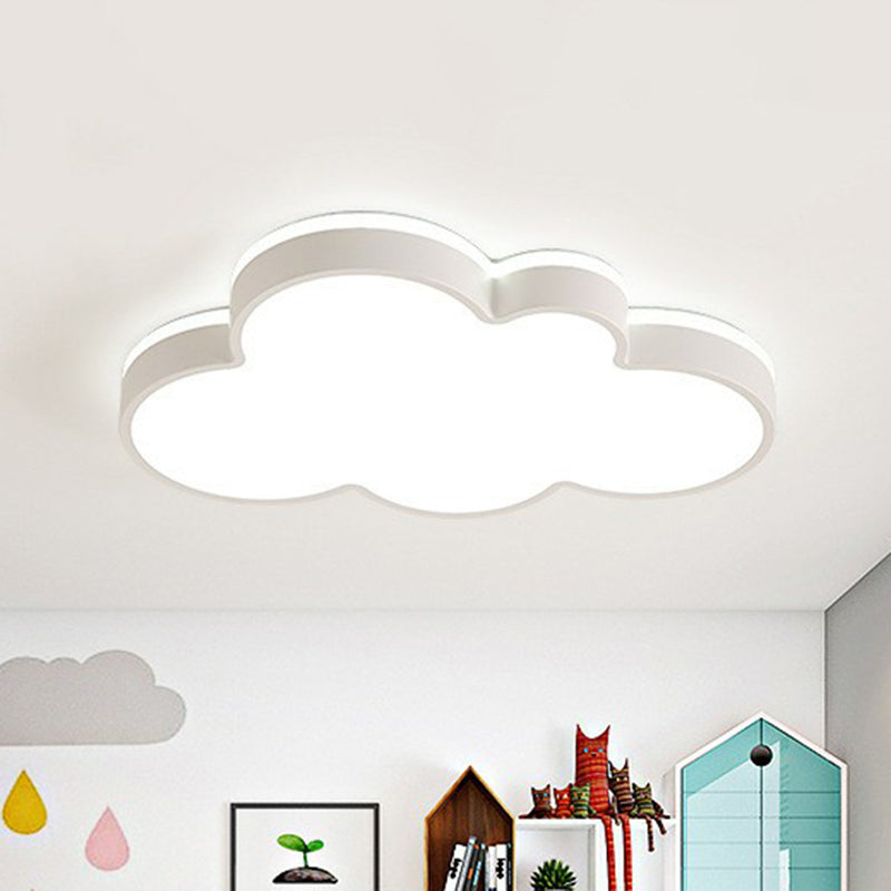Acrylic Cloud Flush Ceiling Light Simplicity LED Flush Mount Lighting Fixture for Kids Bedroom White Clearhalo 'Ceiling Lights' 'Close To Ceiling Lights' 'Close to ceiling' 'Flush mount' Lighting' 2186937