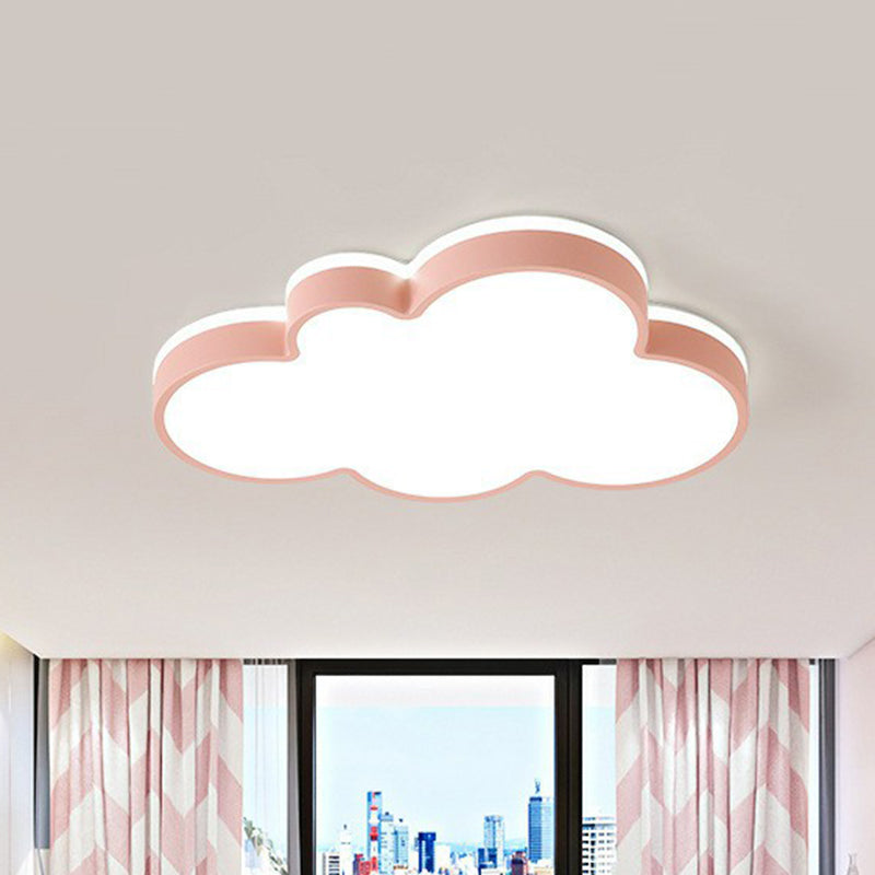 Acrylic Cloud Flush Ceiling Light Simplicity LED Flush Mount Lighting Fixture for Kids Bedroom Pink Clearhalo 'Ceiling Lights' 'Close To Ceiling Lights' 'Close to ceiling' 'Flush mount' Lighting' 2186940