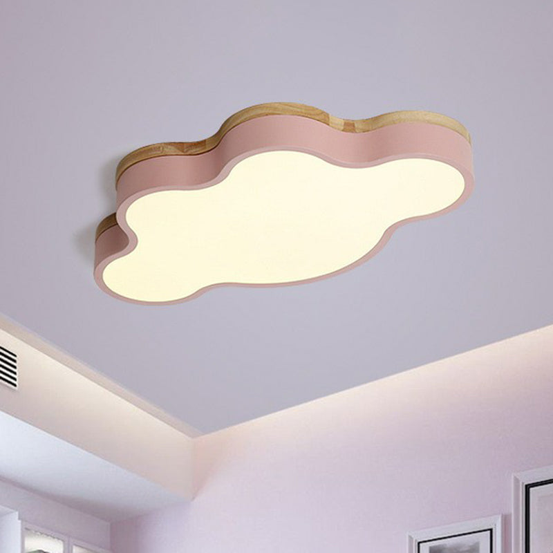 Cloud Flush Mount Lighting Simplistic Acrylic Kids Bedroom LED Flush Mount Fixture Pink Clearhalo 'Ceiling Lights' 'Close To Ceiling Lights' 'Close to ceiling' 'Flush mount' Lighting' 2186960