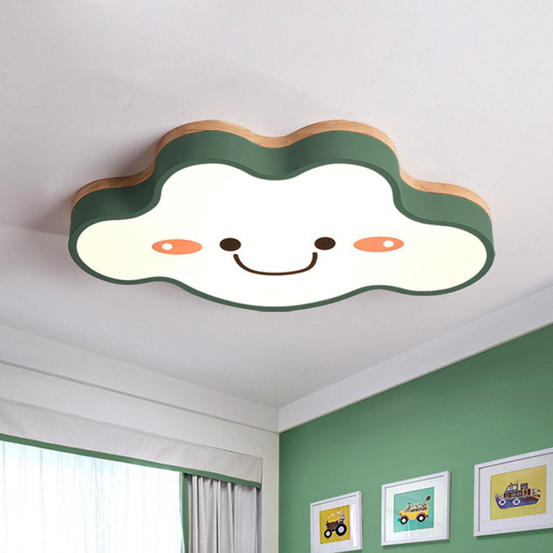 Smiling Cloud Bedroom Flush Ceiling Light Frosted Acrylic Kids LED Flush Mount Lighting Fixture Clearhalo 'Ceiling Lights' 'Close To Ceiling Lights' 'Close to ceiling' 'Flush mount' Lighting' 2186974