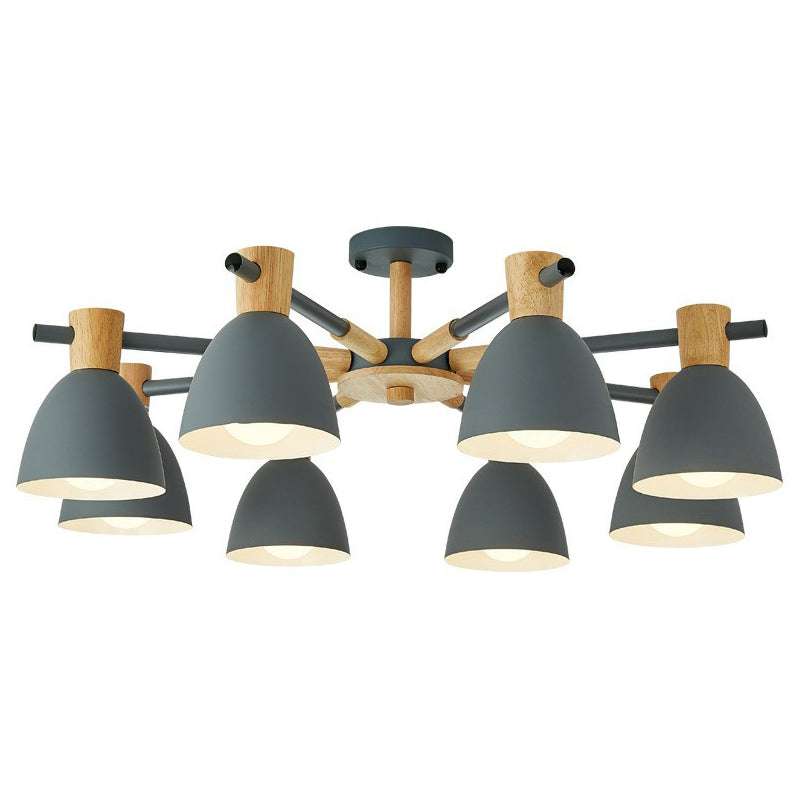 Dome Shade Semi Flush Mount Simplicity Metal Living Room Ceiling Mounted Lighting Clearhalo 'Ceiling Lights' 'Close To Ceiling Lights' 'Close to ceiling' 'Semi-flushmount' Lighting' 2187057