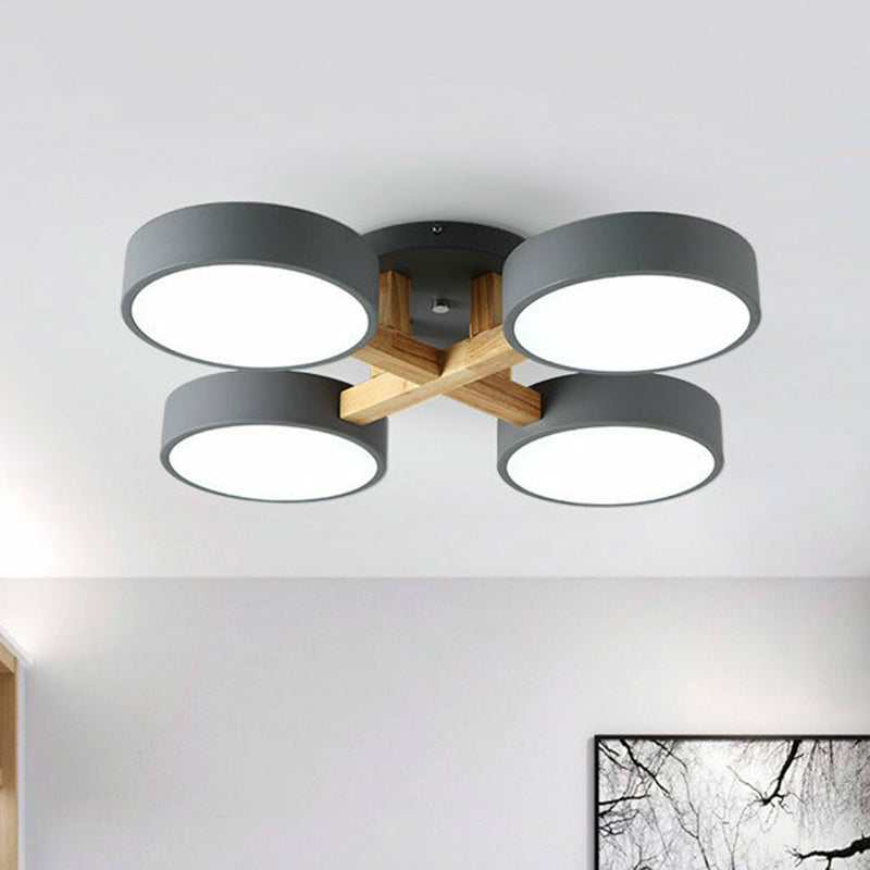 Acrylic Circular Shade Flush Mount Light Nordic Style Semi Flush Ceiling Light for Living Room Clearhalo 'Ceiling Lights' 'Close To Ceiling Lights' 'Close to ceiling' 'Semi-flushmount' Lighting' 2187062