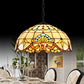 Tiffany-Style Dome Ceiling Light 1-Light Stained Glass Hanging Pendant Light for Restaurant Yellow Clearhalo 'Ceiling Lights' 'Close To Ceiling Lights' 'Industrial' 'Middle Century Pendants' 'Pendant Lights' 'Pendants' 'Tiffany close to ceiling' 'Tiffany Pendants' 'Tiffany' Lighting' 2187099