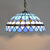 Tiffany-Style Dome Ceiling Light 1-Light Stained Glass Hanging Pendant Light for Restaurant Blue Small Clearhalo 'Ceiling Lights' 'Close To Ceiling Lights' 'Industrial' 'Middle Century Pendants' 'Pendant Lights' 'Pendants' 'Tiffany close to ceiling' 'Tiffany Pendants' 'Tiffany' Lighting' 2187102