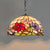 Tiffany-Style Dome Ceiling Light 1-Light Stained Glass Hanging Pendant Light for Restaurant Purple Small Clearhalo 'Ceiling Lights' 'Close To Ceiling Lights' 'Industrial' 'Middle Century Pendants' 'Pendant Lights' 'Pendants' 'Tiffany close to ceiling' 'Tiffany Pendants' 'Tiffany' Lighting' 2187106