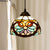 Shaded Pendant Light 1 Bulb Stained Art Glass Tiffany Suspension Light Fixture for Corridor Khaki Clearhalo 'Ceiling Lights' 'Industrial' 'Middle Century Pendants' 'Pendant Lights' 'Pendants' 'Tiffany close to ceiling' 'Tiffany Pendants' 'Tiffany' Lighting' 2187127