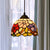 Shaded Pendant Light 1 Bulb Stained Art Glass Tiffany Suspension Light Fixture for Corridor Apricot Clearhalo 'Ceiling Lights' 'Industrial' 'Middle Century Pendants' 'Pendant Lights' 'Pendants' 'Tiffany close to ceiling' 'Tiffany Pendants' 'Tiffany' Lighting' 2187130