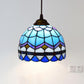 Shaded Pendant Light 1 Bulb Stained Art Glass Tiffany Suspension Light Fixture for Corridor Sky Blue Clearhalo 'Ceiling Lights' 'Industrial' 'Middle Century Pendants' 'Pendant Lights' 'Pendants' 'Tiffany close to ceiling' 'Tiffany Pendants' 'Tiffany' Lighting' 2187131