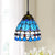 Shaded Pendant Light 1 Bulb Stained Art Glass Tiffany Suspension Light Fixture for Corridor Lake Blue Clearhalo 'Ceiling Lights' 'Industrial' 'Middle Century Pendants' 'Pendant Lights' 'Pendants' 'Tiffany close to ceiling' 'Tiffany Pendants' 'Tiffany' Lighting' 2187132