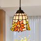 Shaded Pendant Light 1 Bulb Stained Art Glass Tiffany Suspension Light Fixture for Corridor Light Yellow Clearhalo 'Ceiling Lights' 'Industrial' 'Middle Century Pendants' 'Pendant Lights' 'Pendants' 'Tiffany close to ceiling' 'Tiffany Pendants' 'Tiffany' Lighting' 2187133