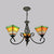Antique Style Pyramid Ceiling Lighting Stained Art Glass Chandelier Light Fixture for Restaurant 3 Orange Clearhalo 'Ceiling Lights' 'Chandeliers' 'Industrial' 'Middle Century Chandeliers' 'Pendant Lights' 'Tiffany Chandeliers' 'Tiffany close to ceiling' 'Tiffany' Lighting' 2187205