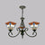 Antique Style Pyramid Ceiling Lighting Stained Art Glass Chandelier Light Fixture for Restaurant 3 White Clearhalo 'Ceiling Lights' 'Chandeliers' 'Industrial' 'Middle Century Chandeliers' 'Pendant Lights' 'Tiffany Chandeliers' 'Tiffany close to ceiling' 'Tiffany' Lighting' 2187214