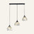 Tiffany-Style Bell Multi Ceiling Lamp 3 Bulbs Handcrafted Glass Suspension Light Fixture White Linear Clearhalo 'Ceiling Lights' 'Industrial' 'Middle Century Pendants' 'Pendant Lights' 'Pendants' 'Tiffany close to ceiling' 'Tiffany Pendants' 'Tiffany' Lighting' 2187250