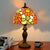 1-Light Table Lamp Tiffany Sunflower Pattern Stained Glass Nightstand Light in Orange Orange Clearhalo 'Lamps' 'Table Lamps' Lighting' 2187409