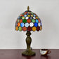 Circle Nightstand Lamp 1 Head Stained Glass Antique Style Table Light in Orange for Living Room Clearhalo 'Lamps' 'Table Lamps' Lighting' 2187438