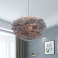 Feather Hemispherical Ceiling Light Simplistic Single Hanging Pendant Light for Living Room Grey Clearhalo 'Ceiling Lights' 'Modern Pendants' 'Modern' 'Pendant Lights' 'Pendants' Lighting' 2187484