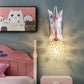 Cartoon Unicorn Wall Mount Light Resin Bedside Wall Lighting with Hollowed out Globe Shade Clearhalo 'Wall Lamps & Sconces' 'Wall Lights' Lighting' 2187600