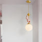 Cream Glass Globe Suspension Light Kids 1-Light Pendant Light Fixture with Resin Unicorn Pink B Clearhalo 'Ceiling Lights' 'Pendant Lights' 'Pendants' Lighting' 2187727_e976638c-c254-4fd5-a10e-a6821a9e8093