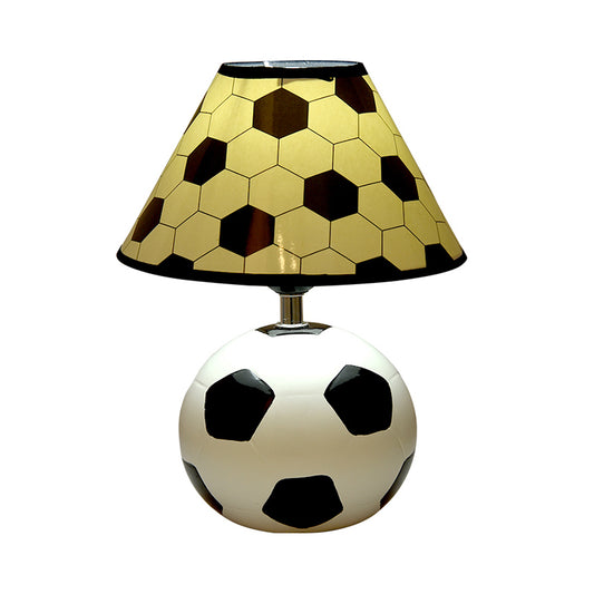 Football Table Light Simplistic Ceramic Single Black and White Nightstand Lighting for Bedside Clearhalo 'Lamps' 'Table Lamps' Lighting' 2187851