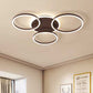 Black Hoop LED Flush Mount Lighting Postmodern 1/2/3-Head Metal Bedroom Ceiling Lamp in Warm/White Light Clearhalo 'Ceiling Lights' 'Close To Ceiling Lights' 'Close to ceiling' 'Semi-flushmount' Lighting' 218873