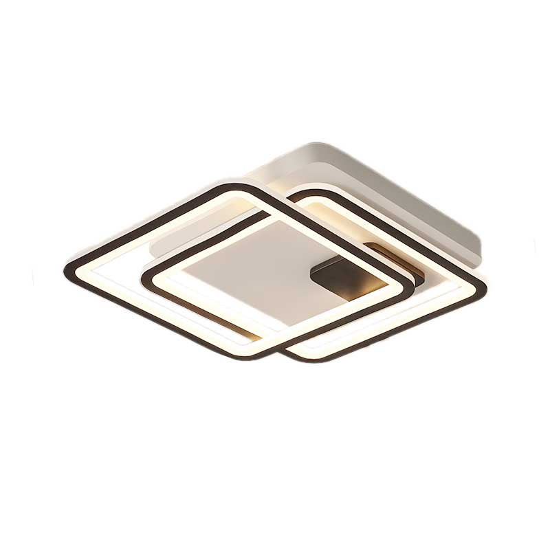 Black 2-Tiered LED Ceiling Flush Mount Contemporary 18"/23" Wide Acrylic Shaded Ceiling Lamp in Warm/White Light Clearhalo 'Ceiling Lights' 'Close To Ceiling Lights' 'Close to ceiling' 'Flush mount' Lighting' 218992