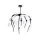 Branch Dining Room Chandelier Iron 15/20-Light Modern Hanging Lamp in Black/Gold with Matte White Balls Clearhalo 'Ceiling Lights' 'Chandeliers' 'Glass shade' 'Glass' 'Modern Chandeliers' 'Modern' Lighting' 219120