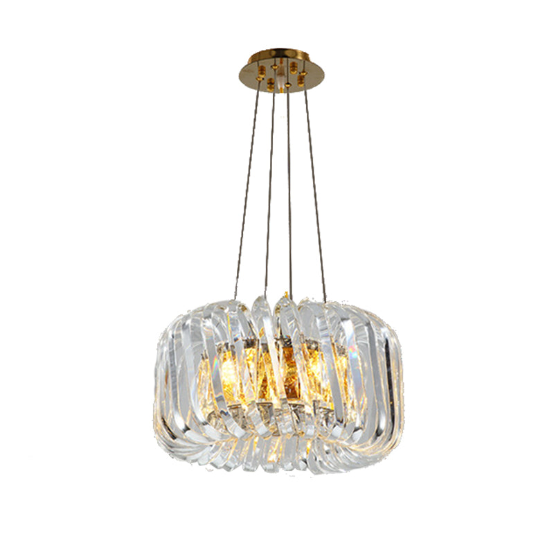 Crystal Treasure Bowl Pendant Chandelier Contemporary Clear LED Hanging Ceiling Lamp Clearhalo 'Ceiling Lights' 'Chandeliers' 'Clear' 'Glass shade' 'Glass' 'Industrial' 'Modern Chandeliers' 'Modern' 'Pendant Lights' 'Tiffany' 'Traditional Chandeliers' Lighting' 219155