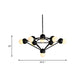 6/8/10-Light Living Room Hanging Light Kit Black/Gold Chandelier Light Fixture with Geometric Metal Arm Clearhalo 'Ceiling Lights' 'Chandeliers' 'Modern Chandeliers' 'Modern' Lighting' 219207