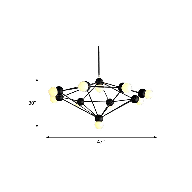 6/8/10-Light Living Room Hanging Light Kit Black/Gold Chandelier Light Fixture with Geometric Metal Arm Clearhalo 'Ceiling Lights' 'Chandeliers' 'Modern Chandeliers' 'Modern' Lighting' 219210