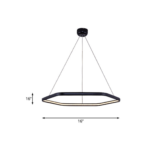 Tiered Hexagonal Chandelier Pendant Simplicity Acrylic 1/2/3-Light LED Hanging Lamp in Black/Silver/White Clearhalo 'Ceiling Lights' 'Chandeliers' 'Modern Chandeliers' 'Modern' Lighting' 219336