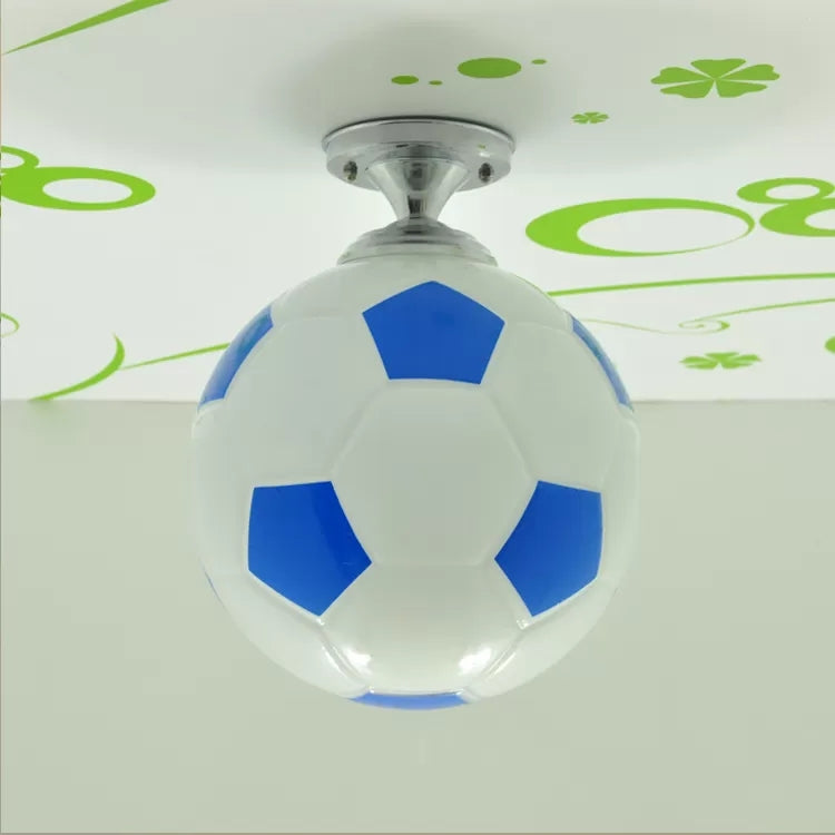 Soccer Shape Boys Bedroom Ceiling Fixture Acrylic One Head Sport Style Ceiling Mount Light Clearhalo 'Ceiling Lights' 'Close To Ceiling Lights' 'Close to ceiling' 'Flush mount' Lighting' 21944