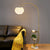 Modern Hemisphere Floor Light Feather Single Living Room Arched Standing Lamp with Tray Gold A Clearhalo 'Floor Lamps' 'Lamps' Lighting' 2196983