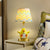Cartoon Chicken Nightstand Lamp Resin Single-Bulb Bedside Table Light with Tapered Fabric Shade Yellow Clearhalo 'Lamps' 'Table Lamps' Lighting' 2197019