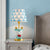 Fabric Tapered Drum Table Lighting Kids 1-Light Bedside Nightstand Lamp with Resin Deer Blue Clearhalo 'Lamps' 'Table Lamps' Lighting' 2197024