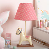 Kids Style Horse Nightstand Lamp Resin Single-Bulb Bedroom Table Light with Tapered Fabric Shade Yellow Clearhalo 'Lamps' 'Table Lamps' Lighting' 2197047