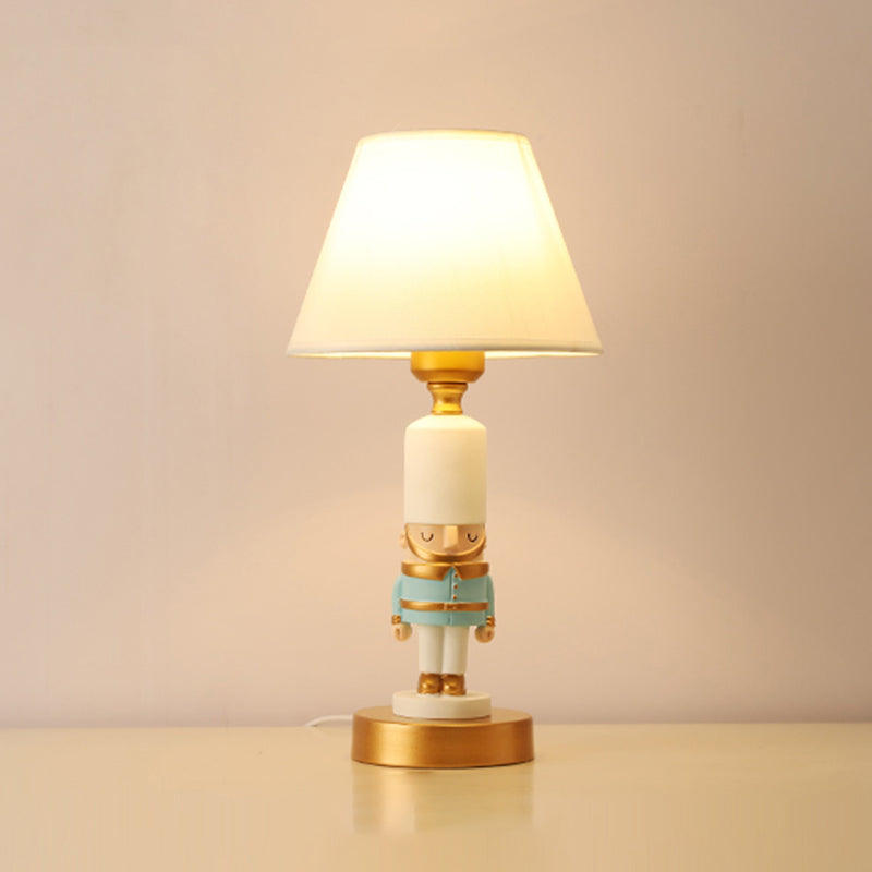 Soldier Bedside Nightstand Lamp Resin 1 Bulb Kids Style Table Lighting with Shade Clearhalo 'Lamps' 'Table Lamps' Lighting' 2197090
