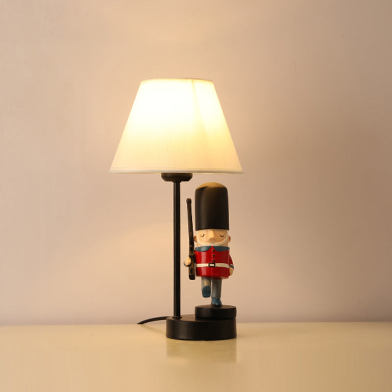Soldier Bedside Nightstand Lamp Resin 1 Bulb Kids Style Table Lighting with Shade Clearhalo 'Lamps' 'Table Lamps' Lighting' 2197103